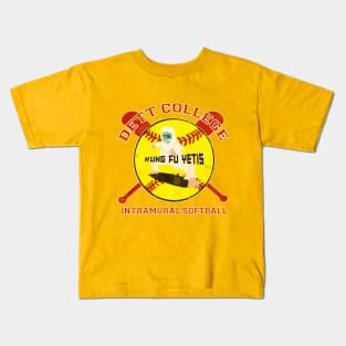 Kung Fu Yetis Intramural Softball Kids T-Shirt